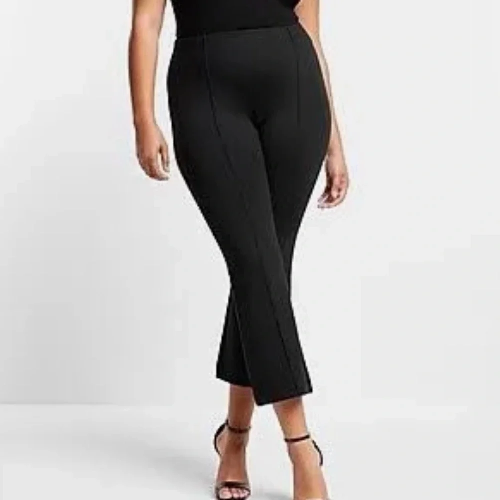 Express Columnist High-Waisted Front Seam Cropped Flare Pant - Picture 4 of 10